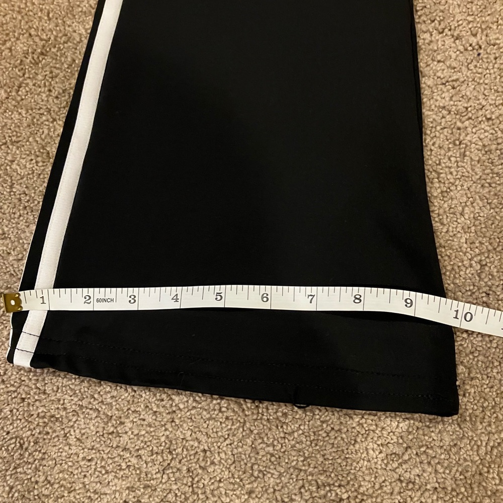 adidas Black Flared Joggers with White Side Stripes - Picture 7 of 7